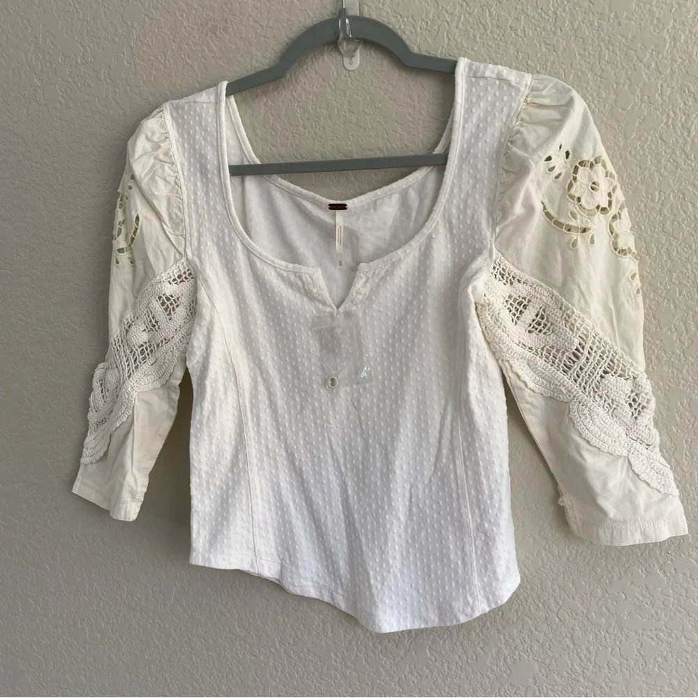 Free People Brunch Date Top in Moon Glow NWOT